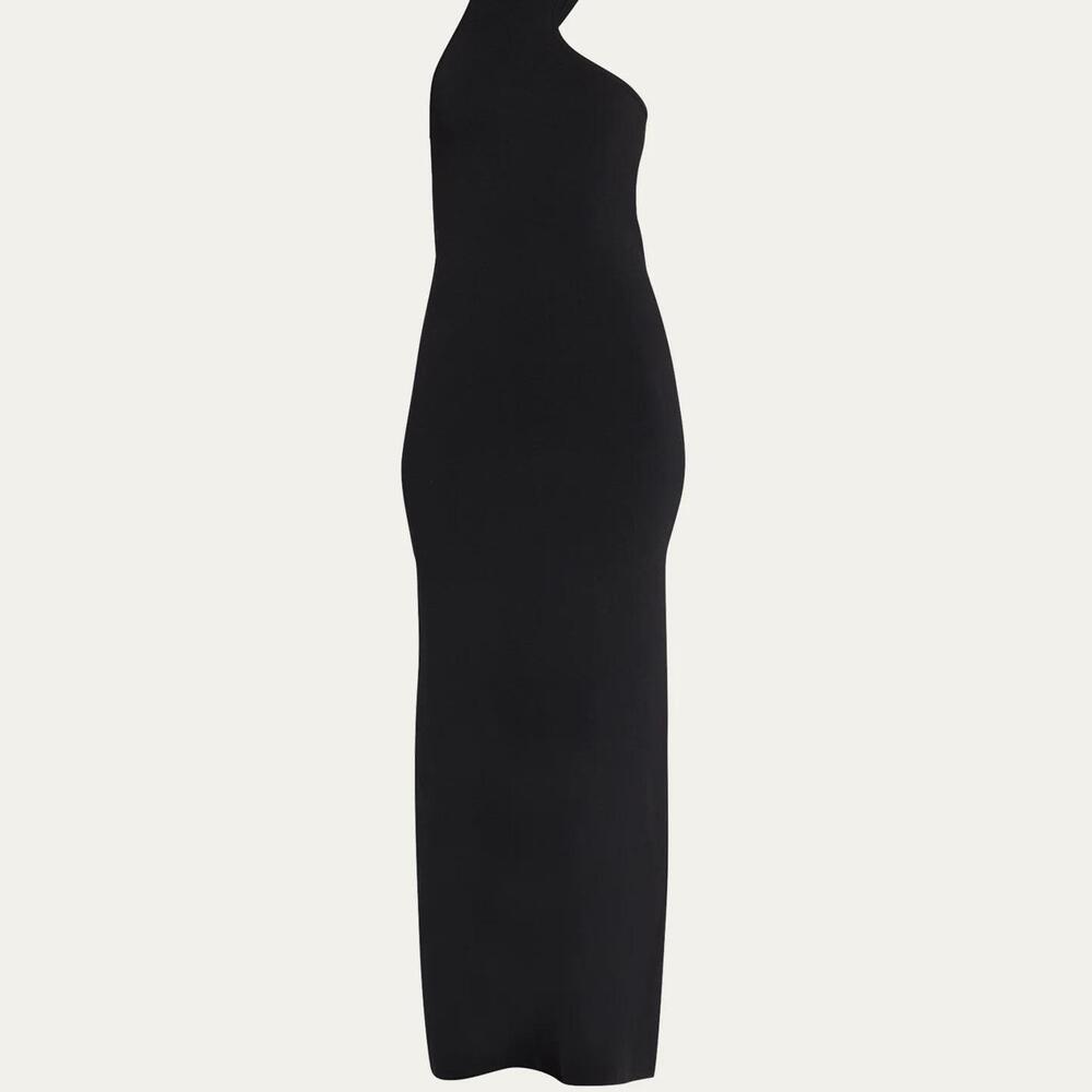 Aude Open Back Dress in Black